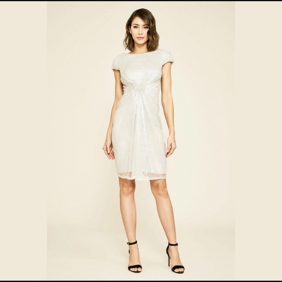 TADASHI SHOJI - BINNIE METALLIC EMBROIDERED DRAPED